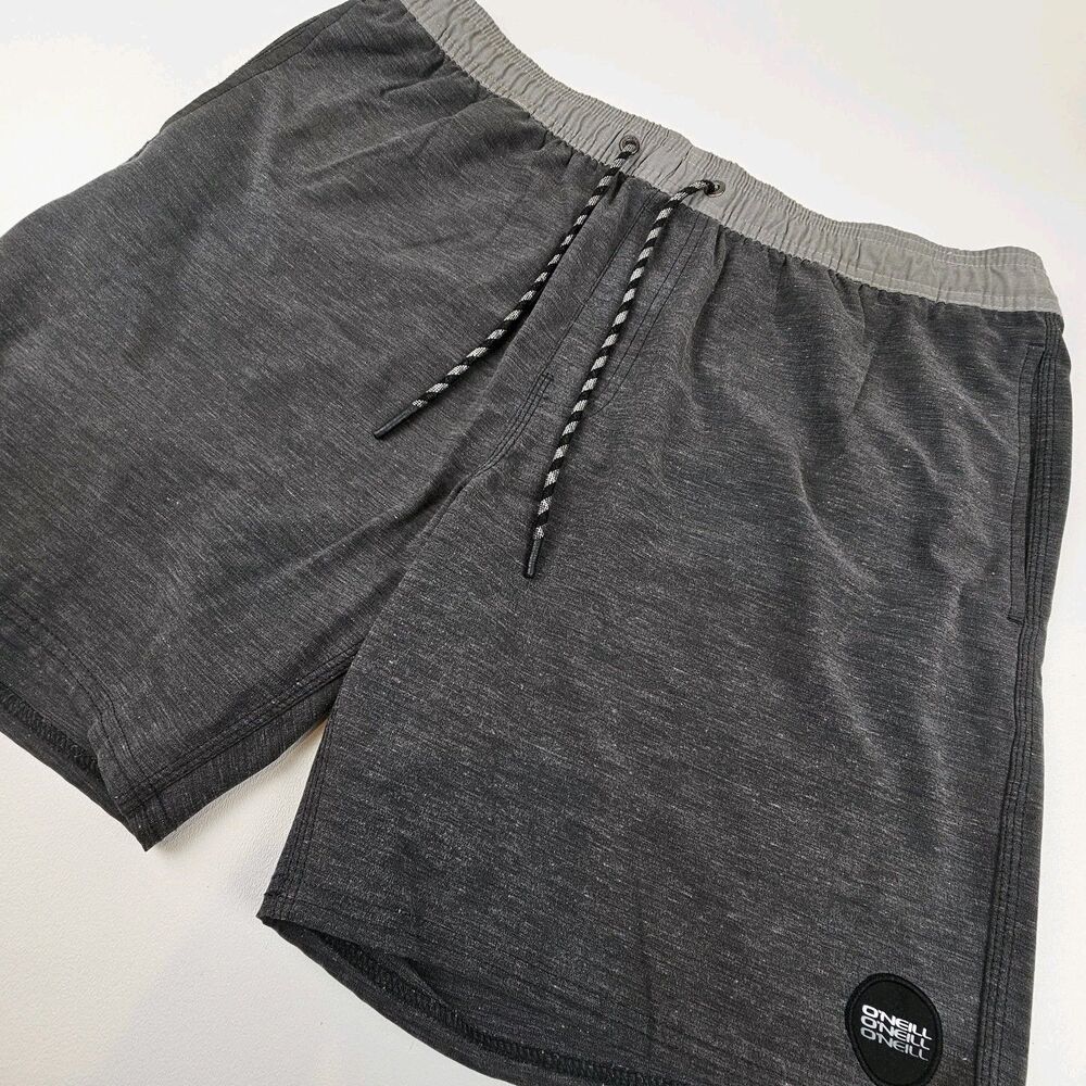 O'Neill Mens XL Hybrid Shorts Gray Stretch Drawstring Surf Casual Walkshorts 7"